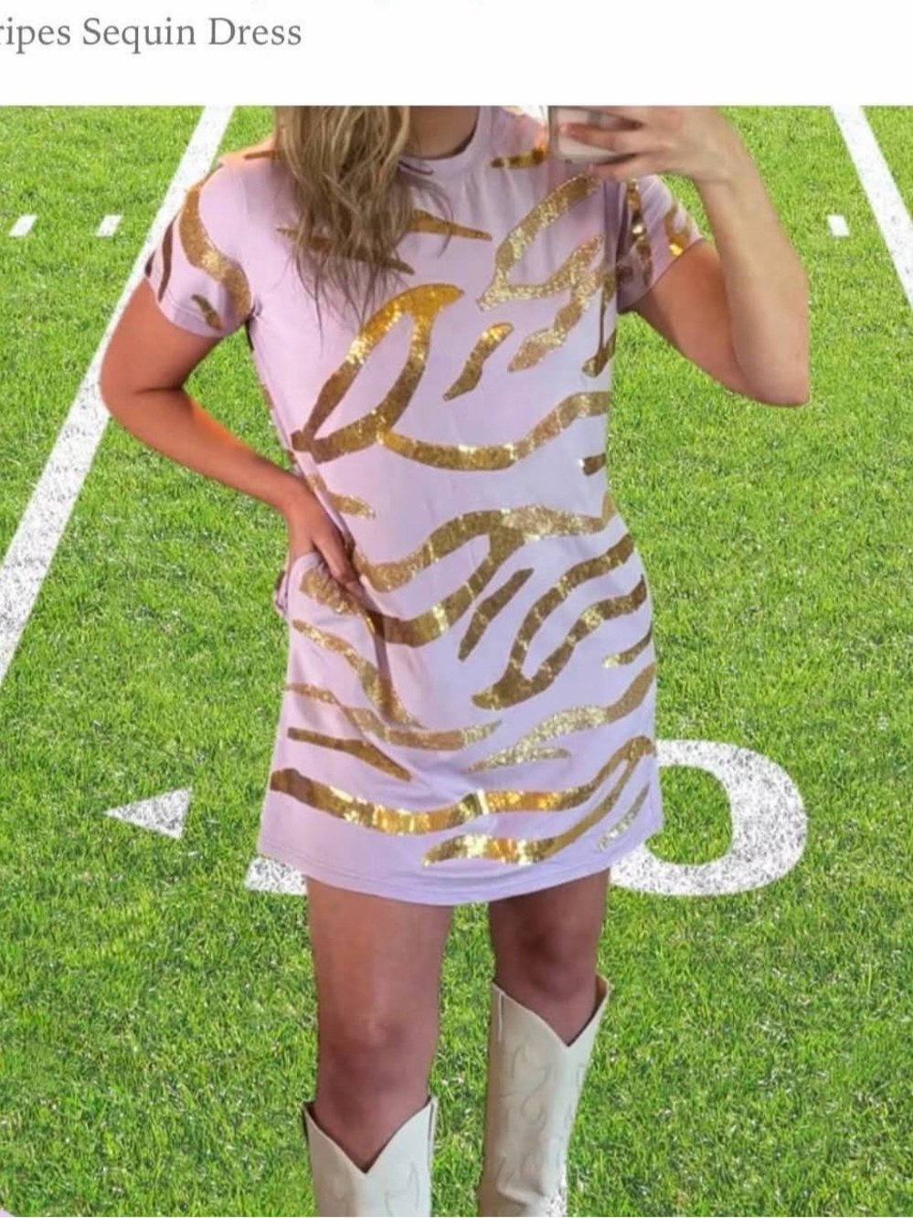 Sash Boutique Brand LSU Tiger Stripes Sequin Dress Size Medium